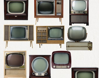Vintage Old Television. TV Clipart. Television PNG. Vintage Image. ClipArt Television TV