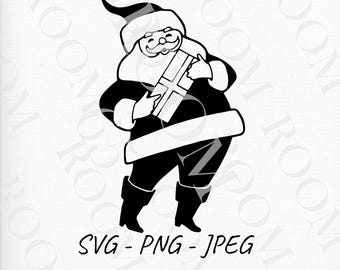 Santa Claus SVG, Christmas icon, Christmas decoration, Christmas clipart, SVG graphic, Santa illustration