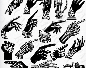 17 PNG, Victorian Hand, Hands Clipart, Instant Digital Download PNG