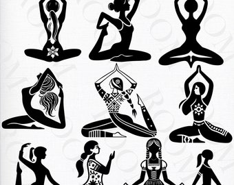 Meditation bundle, Yoga Bundle, Meditation, Yoga Pose, Namaste, Motivational, Mother Nature, Yogi PNG, Instant Digita, Download PNG