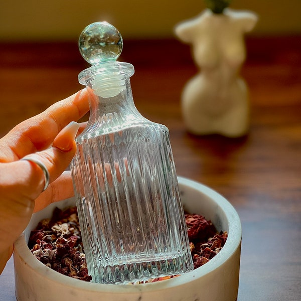 Moon Water Decanter | Potion Bottle | Vintage Glass Bottle