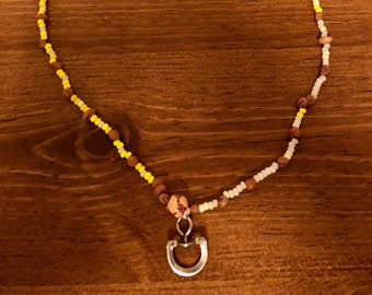 ID Lanyard with Dine Navajo Ghost Beads/Juniper Berry Beads for Protection