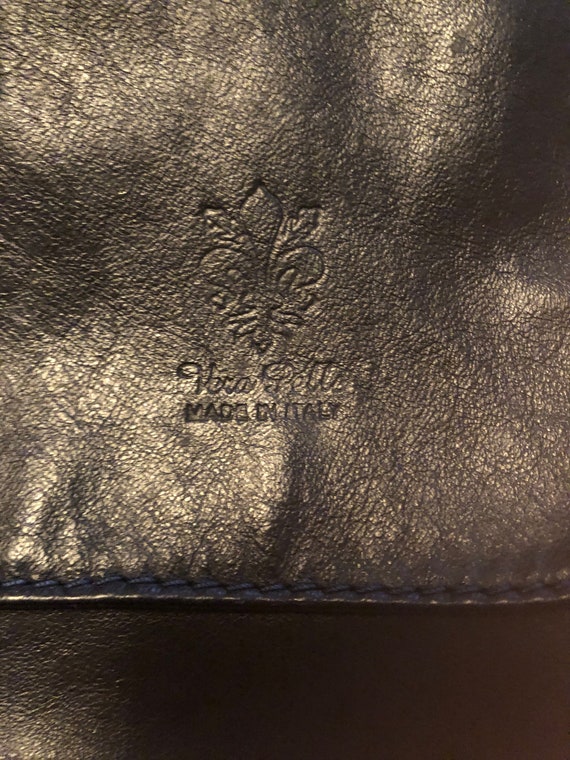 Blue-Black Soft Italian Leather (Vera Pella) Cros… - image 2