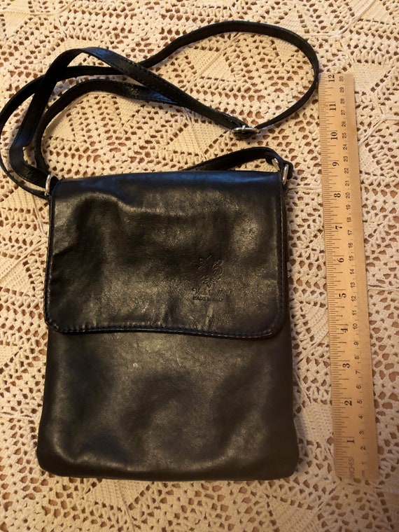 Blue-Black Soft Italian Leather (Vera Pella) Cros… - image 4