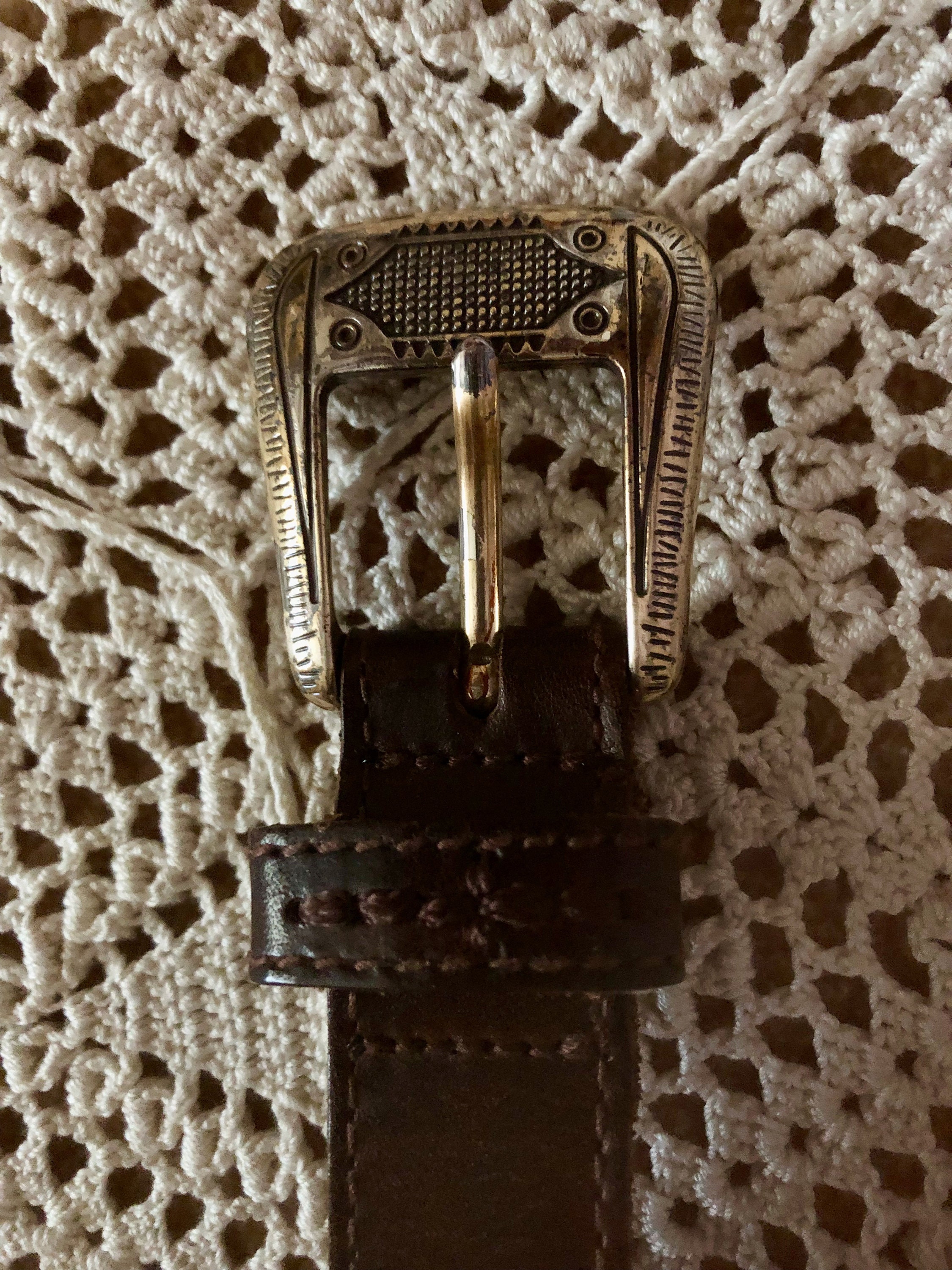 Vintage FOSSIL Concho and Leather Western Belt - Etsy display picture 2