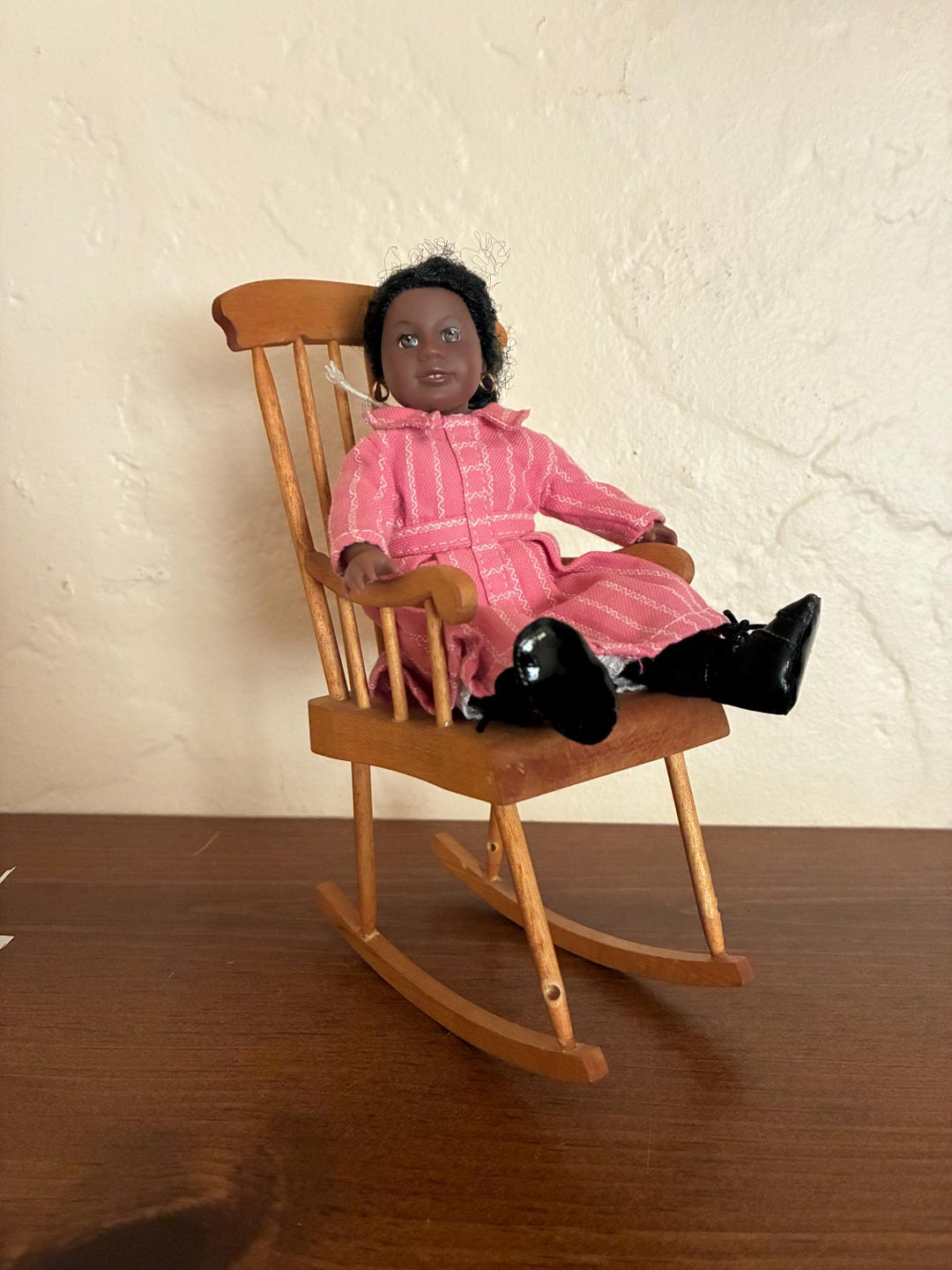 1993 Six Inch Mini American Girl Doll Addy and a Vintage Doll Rocking ...