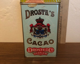 Vintage Drostes Cacao Cocoa Powder Tin from Haarlem, Holland