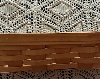 Bradford Basket Company of Troy, Pennsylvania Split Maple Small Bread Basket, Signed by Maker JMW 1995, 11 X 5 X 3 Inches
