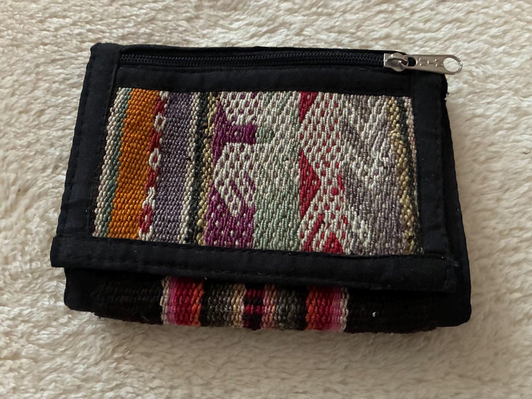 Vintage Peruvian Indigenous Textile Wallet, Made in Peru, 2 Zippered ...