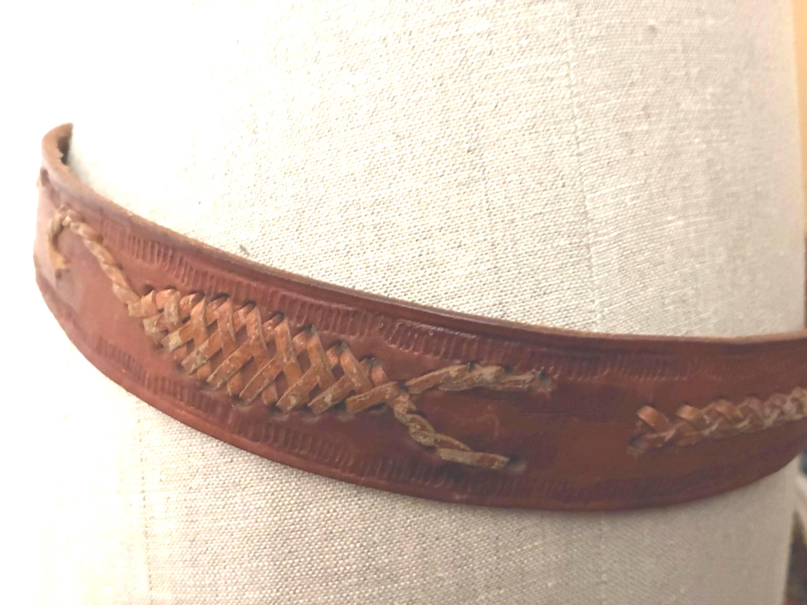 Vintage Mexican Leather Scorpion Stitch Tooled Belt vintage leather belt TOOLED SCORPION western 42 cowboy  main image 2