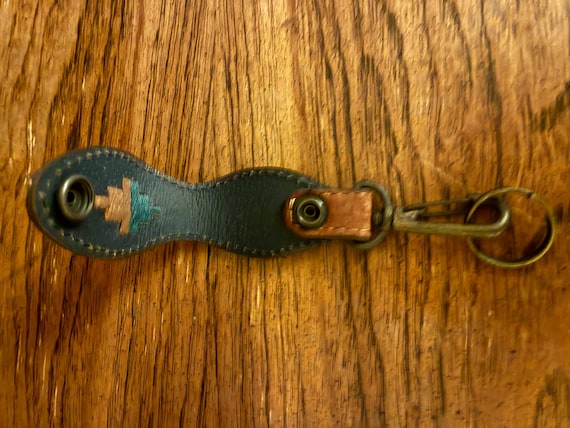 Belt Loop Leather Keychain with Southwest Motif - image 4