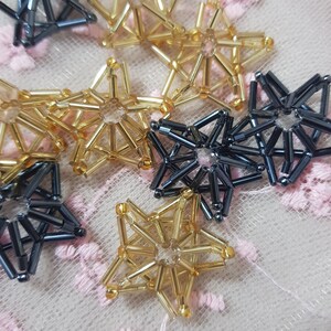 Star of Beads Tutorial Decor for Christmas Tree Christmas Tree Decorations Beading Stars of Beads Pattern Asterisk Beading image 2