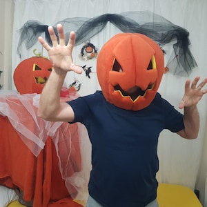 Pumpkin Masks Halloween Costume Party Props Pumpkin Head Mask (Pumpkin) Orange Pumpkin Ghoul  Pumpkin mask for adults and children