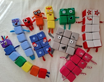 Numberblocks Plüschtiere Set: Weiche, bunte Mathe-Lernwürfel