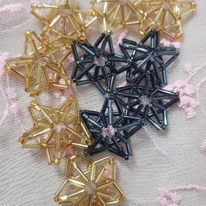 Star of Beads Tutorial Decor for Christmas Tree Christmas Tree Decorations Beading Stars of Beads Pattern Asterisk Beading image 5