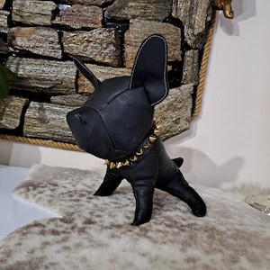 Bulldog Faux Leather Keychain & Handmade Personalised Gift 