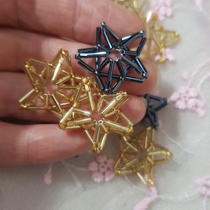 Star of Beads Tutorial Decor for Christmas Tree Christmas Tree Decorations Beading Stars of Beads Pattern Asterisk Beading image 4