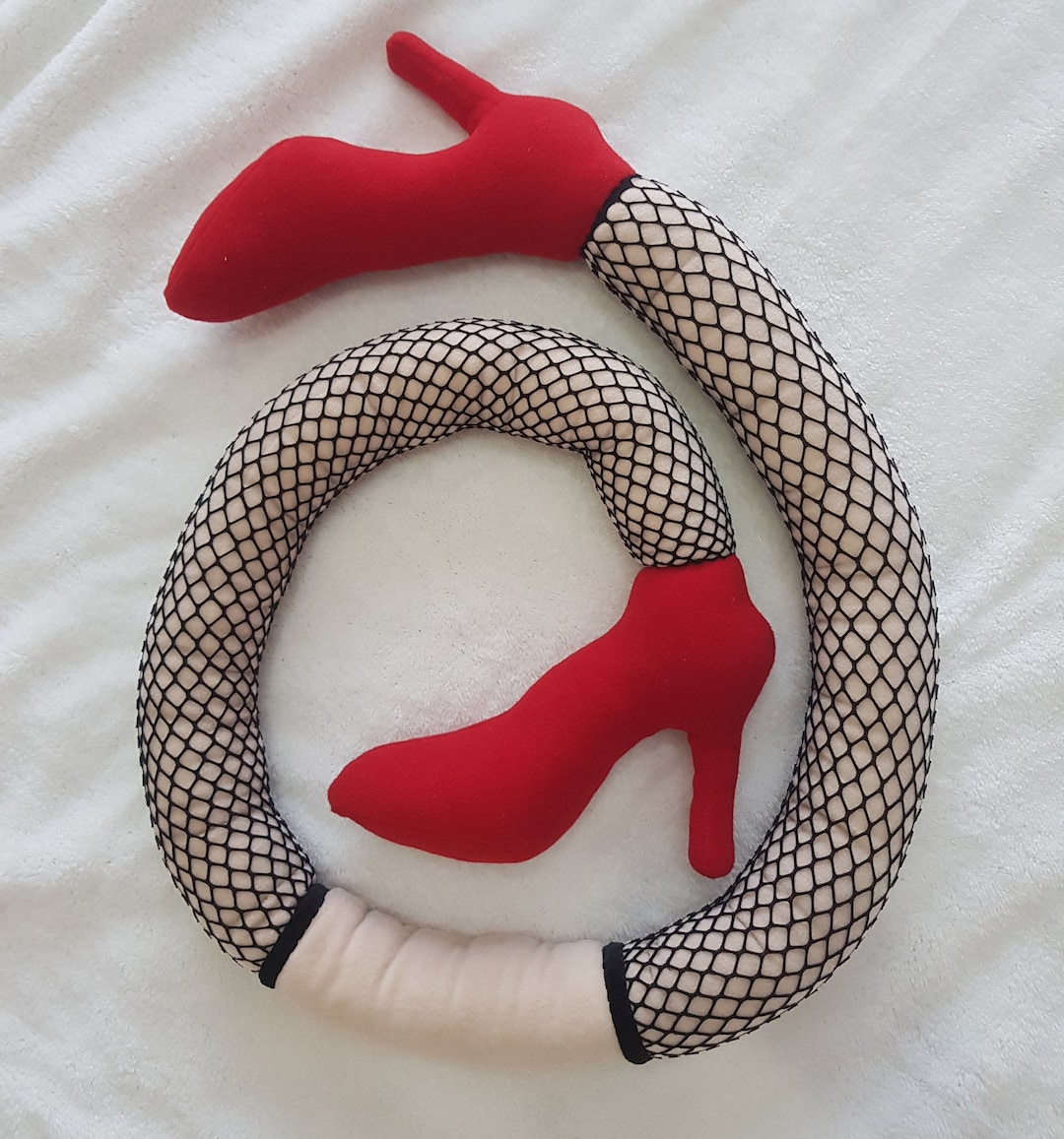 Decorative Pillow Hug Shoes Elongated Pillow With Acolored Knot Red ...