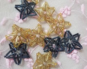 Star of Beads Tutorial Decor for Christmas Tree Christmas Tree Decorations Beading Stars of Beads Pattern Asterisk Beading