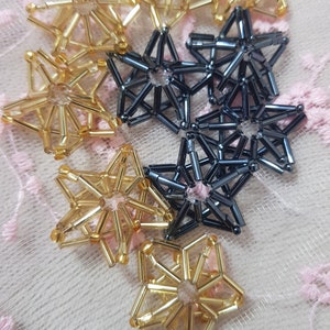 Star of Beads Tutorial Decor for Christmas Tree Christmas Tree Decorations Beading Stars of Beads Pattern Asterisk Beading image 6