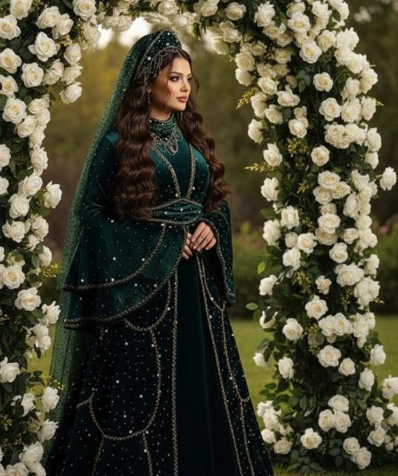 green emerald velvet dress Emerald Velvet Renaissance Dress main image 1