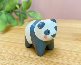 Panda Figurine, Clay Panda Bear, Cute Panda, Panda Decoration, Cute Animal Gifts, Panda Lover