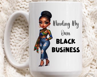Taza de café divertida: Regalo para una mujer negra emprendedora