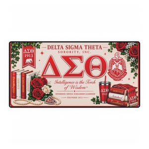 Personalized Delta Sigma Theta Sorority Desk Mat | Greek Letters Rose Crest image 8