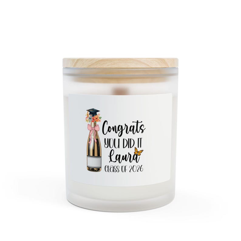 Personalized Graduation Candle Gift Class of 2026, Custom Name Congrats ...