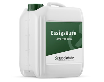 Essigsäure, 80% | 10 Liter | technische Qualität | Entkalker | Reinigung