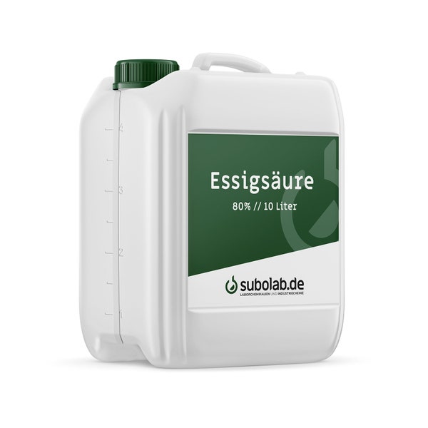 Essigsäure, 80% | 10 Liter | technische Qualität | Entkalker | Reinigung