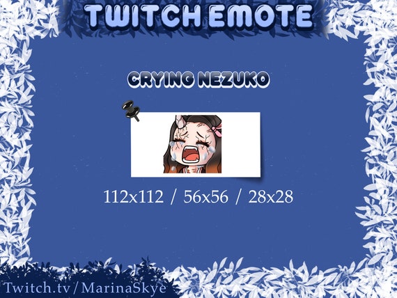 Crying Demon Girl Emote Twitch Discord Demon Kawaii 