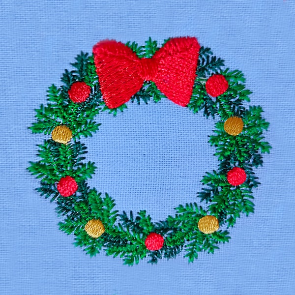 Christmas Wreath Embroidery Design Monogram for hoop 4*4in Instant Download Digital File Machine Embroidery design Wreath ney year's