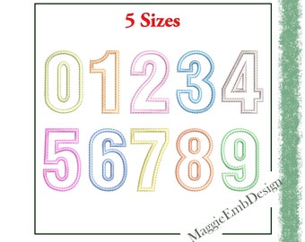 Number Applique 0-9 Machine Embroidery Design Digital Download