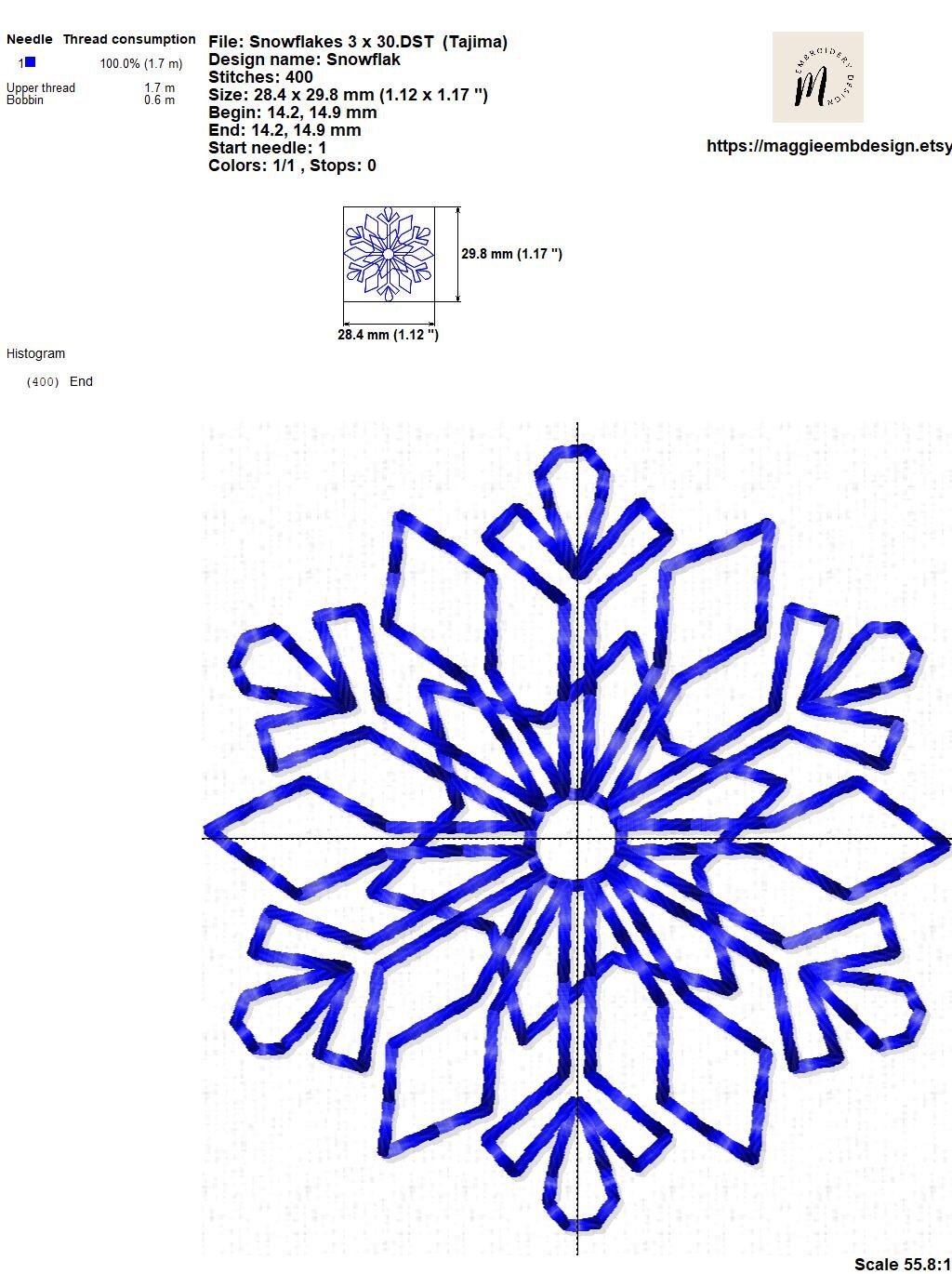 Snowflakes Micro Mini Small 24 Single Machine Embroidery Designs, Sizes ...