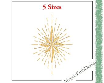 Star christmas machine embroidery design star of bethlehem