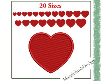 Mini heart machine embroidery design 20 sizes