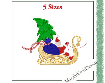 Santa machine embroidery designs and tutorial on mesh