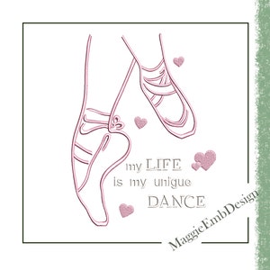 Pointe shoes, ballet Machine Embroidery Design
