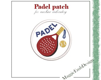 Padel patch machine embroidery design digital download