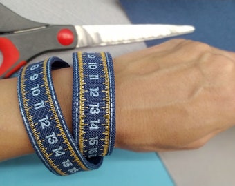 Ruler bracelet gift for seamstress for needlewoman machine embroidery designs