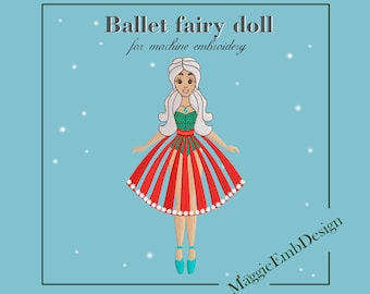 Ballet fairy doll sugar plum machine embroidery design with tutorial