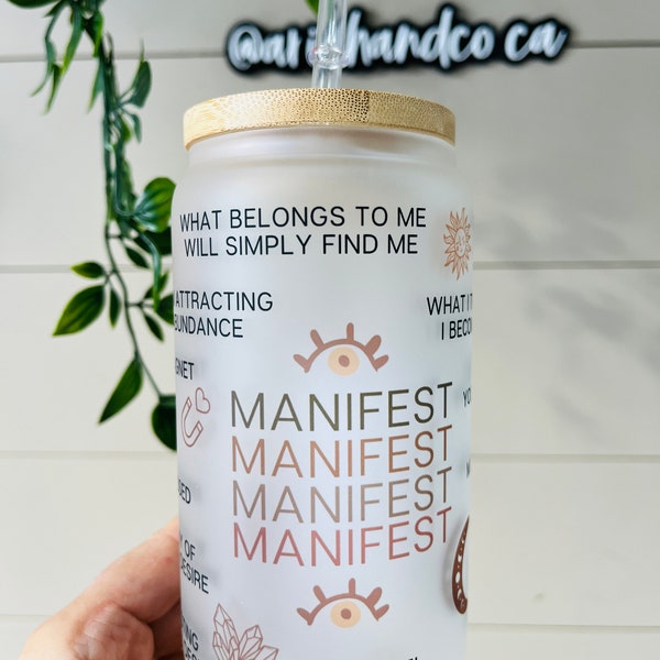 Manifestation Personalized Gift, Manifest Mug, Manifest Glass Cup, Intentional living,law of attraction mug, Birthday Gift for Her Teen Gift