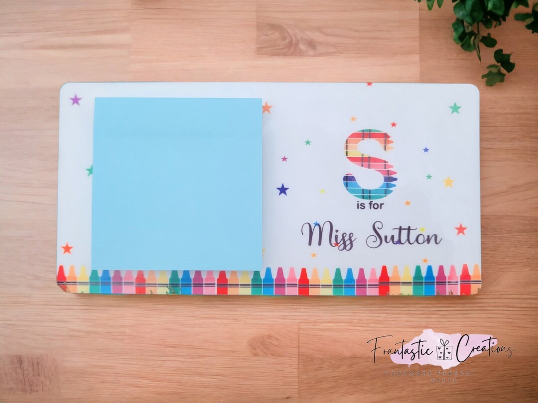 Personalised Post It Note Holder Teacher Gift End of Term Gift Post It