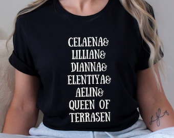 Aelin Galathynius, Celaena Sardothien, trono de cristal nombres camiseta