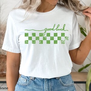 St. Patricks Day Shirt - Good Luck Checkerboard