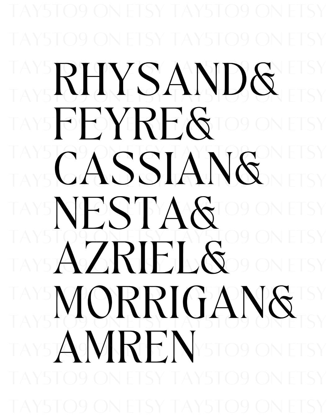 ACOTAR Character Names SVG & PNG Bundle A Court of Thorns and Roses ...