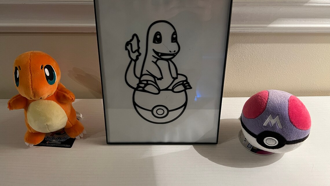Pokemon Framed Wall Art Decor 3D Printed Charmander 8.5 X 11 Etsy Ireland