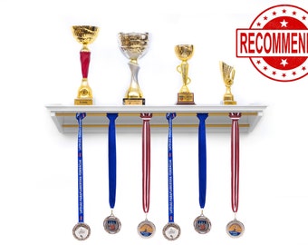 Premium Medal Hanger , Design Shelf for Sports Trophies and Medal , Award Display and Good Wall Decor , Gift for Him and Her , 80 cm (31,50)