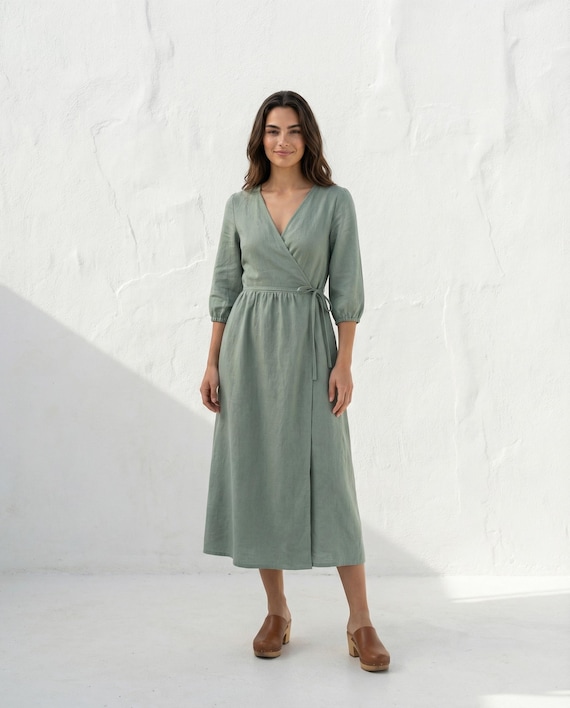 boho midi wrap dress Love Kuza Border Boho Wrap Midi Dress Pink / Medium (6-8)